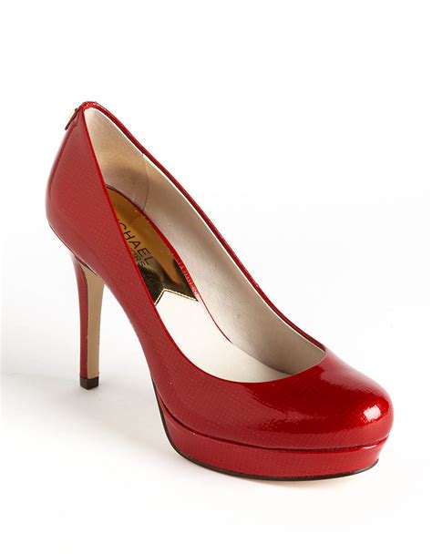 michael kors red patent leather pumps|michael kors high heels.